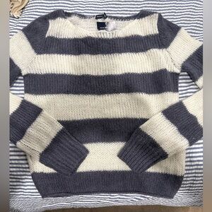 NWT Brandy Melville Gray/Blue and Cream Striped Sweater